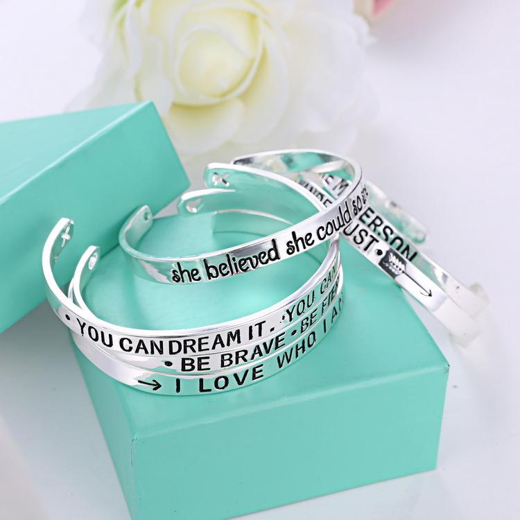 Inspirational Quote Cuff Bracelet