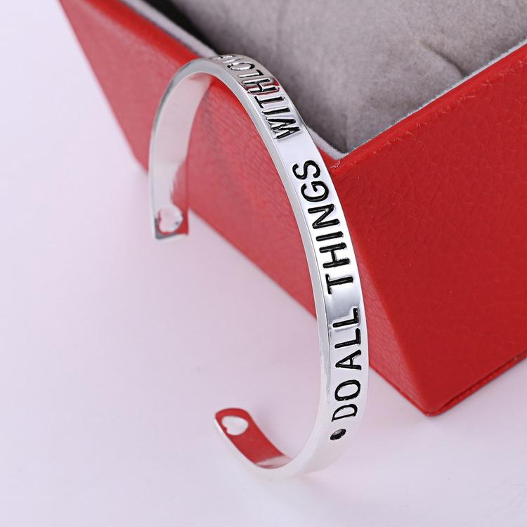 Inspirational Quote Cuff Bracelet