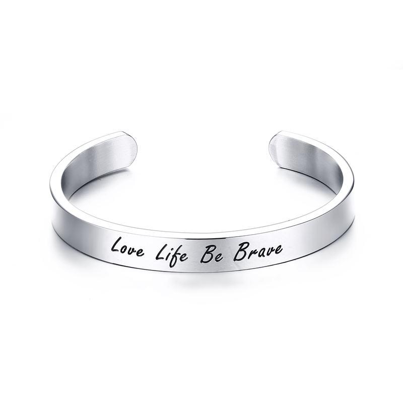 Inspirational Messaged Stainless Bracelet