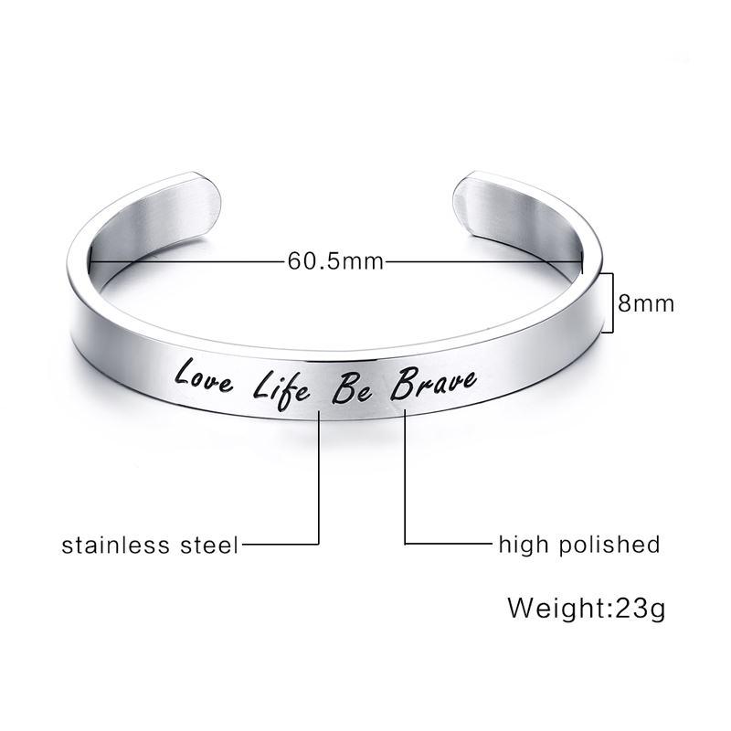 Inspirational Messaged Stainless Bracelet