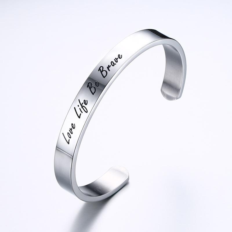 Inspirational Messaged Stainless Bracelet