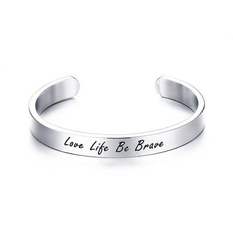 Inspirational Messaged Stainless Bracelet