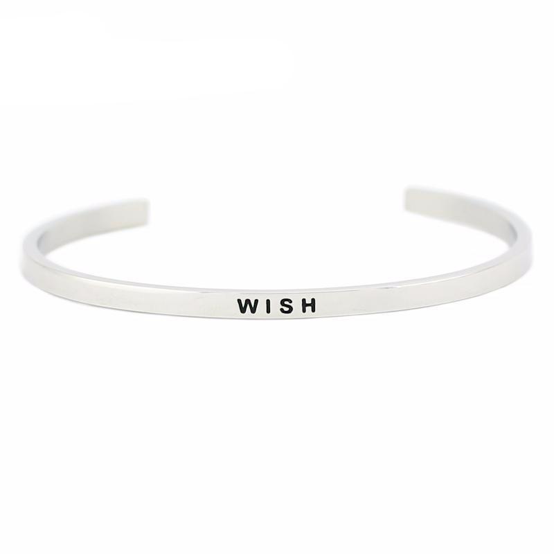 Positive Text Cuff Bracelet