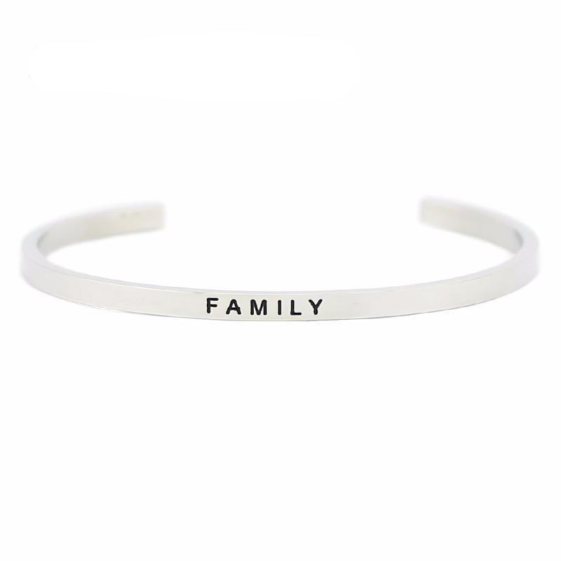 Positive Text Cuff Bracelet