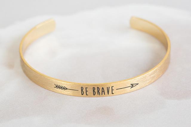 Be Brave Inspirational Quote Bracelet