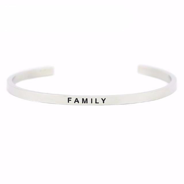 Positive Text Cuff Bracelet
